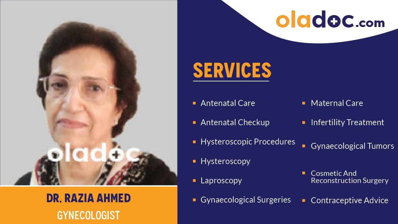 Services provided by Dr.Razia Ahmed